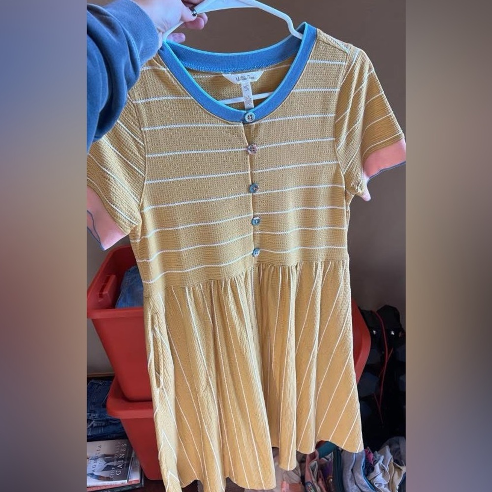 Matilda Jane Yellow Striped Button-Down Dress